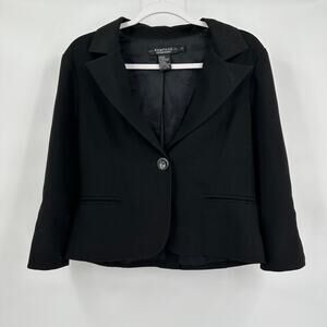 Rampage Womens Y2K Cropped Jacket Size L Black Business Casual Minimalist